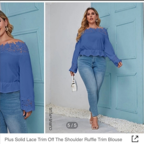 HOST PICK 🌟 Lace Trim Off Shoulder Blouse - Picture 3 of 5